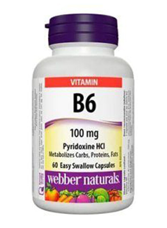 

Webber Naturals Vitamin B6, 100mg, 60 Capsules