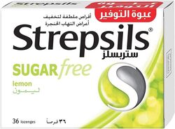 Strepsils Lemon Sugar Free Sore Throat Relief, 36 Lozenges
