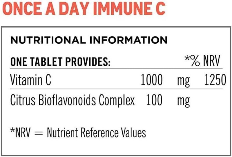 Quest Once-A-day Immune C Supports A Healthy Immune System & Provides Antioxidant Protection Vitamin C, 1000mg, 30 Tablets