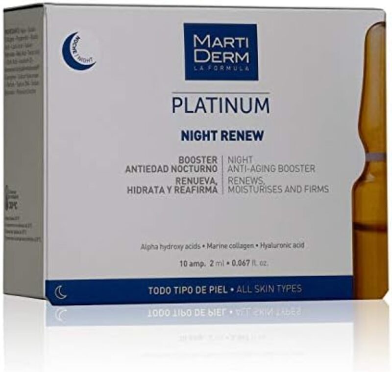 Martiderm Platinum Night Review Face Ampoules, 2ml
