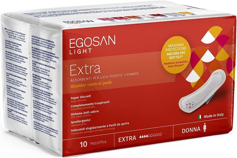 Egosan Light Extra Incontinence Pads, 10 Pieces