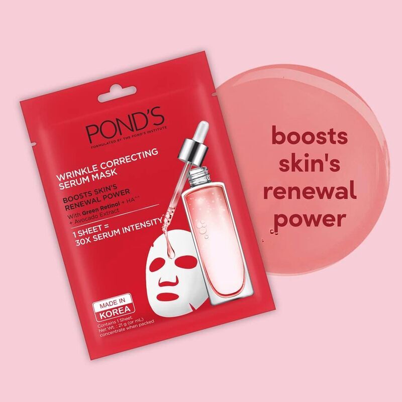 Pond'S Wrinkle Correct Serum Face Mask, 21ml