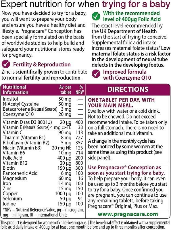 Vitabiotics Pregnacare Before Conception Supplement, 30 Tablets