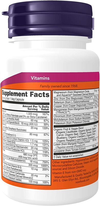 Now Foods Daily Vits Multi Vitamin & Mineral, 30 Capsules