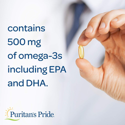 Puritans Pride All in One Omega 3, 5, 6, 7 and 9 with Vitamin D3 Dietary Supplements, 60 Softgels