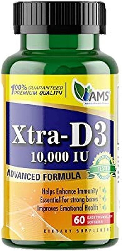 AMS Xtra -D3 10000 IU Softgels, 60 Softgels