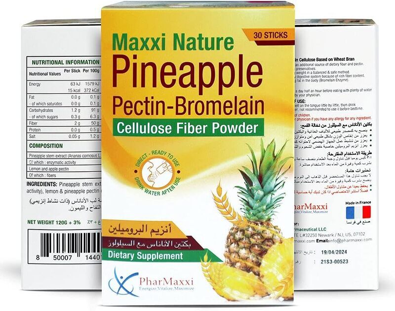 Pharmaxxi Maxxi Nature Pineapple Pectin Bromelain Powder, 30 Sticks