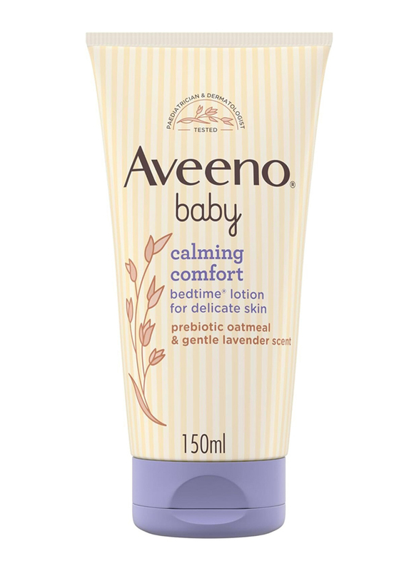 Aveeno 150ml Baby Calming Comfort Bedtime Lotion with Natural Oat Extract & Gentle Lavender Scent