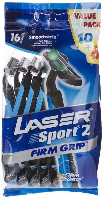 

Laser Sport 2 Firm Grip Shaving Razor, 16 Pieces