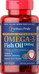 Puritan's Pride Omega-3 Fish Oil Dietary Supplement, 1360mg, 60 Softgels