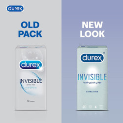 Durex Invisible Extra Thin Condom, 12 Pieces