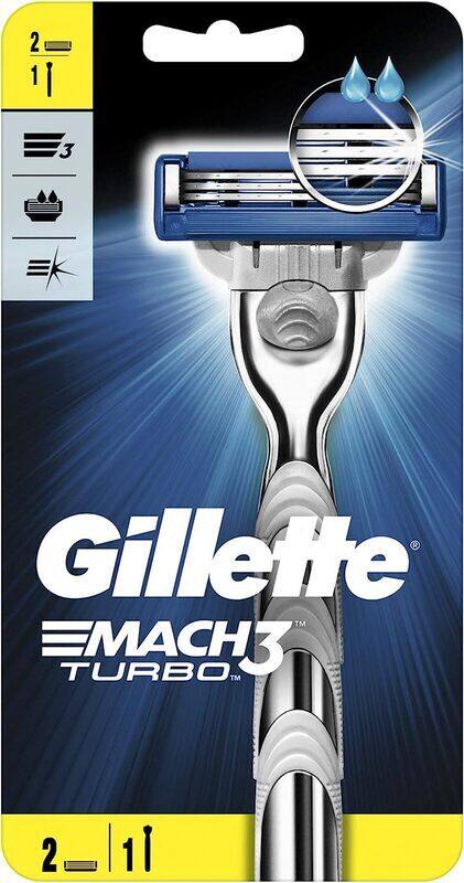 

Gillette Mach3 Turbo Razor with Handle And 2 x Refills Set