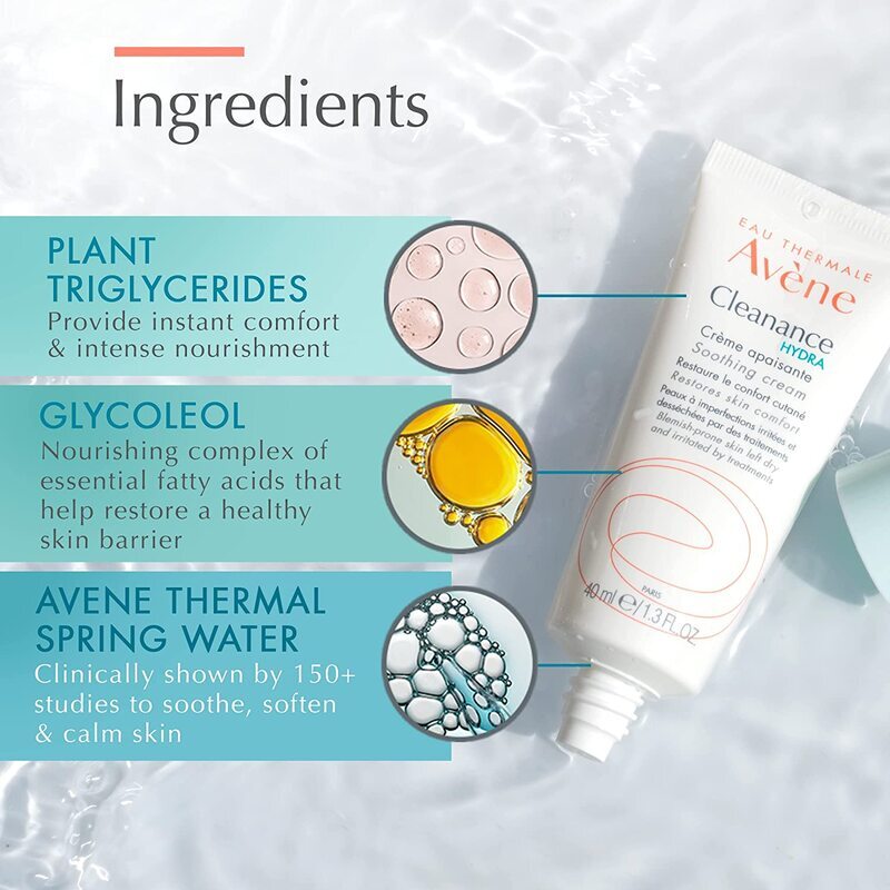 Avene Cleanance Hydra Soothing Cream for Dry Skin, 40ml