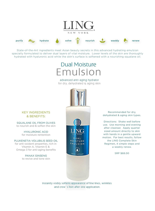 Ling Dual Moisture Emulsion Advanced Anti-Aging Liquid Hydrator, 120ml