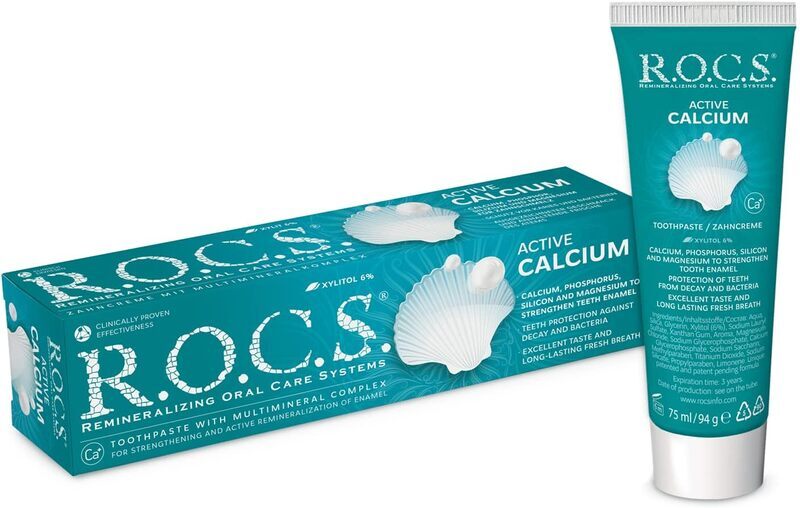 Rocs Toothpaste Active Calcium Toothpaste, 75ml