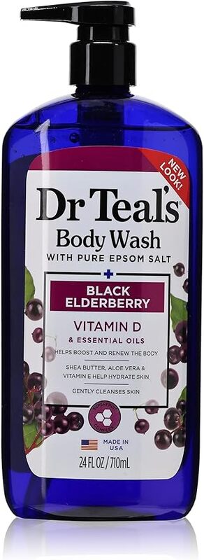 Dr Teals  Body Wash With Epsom Salt Black Elderberry 710 Ml