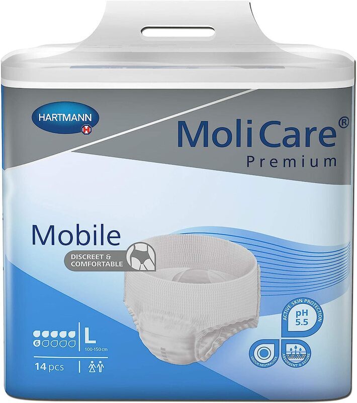 Molicare Premium Mobile Adults 6 Drops Pull-up Protective Pants, Large, 14 Pieces