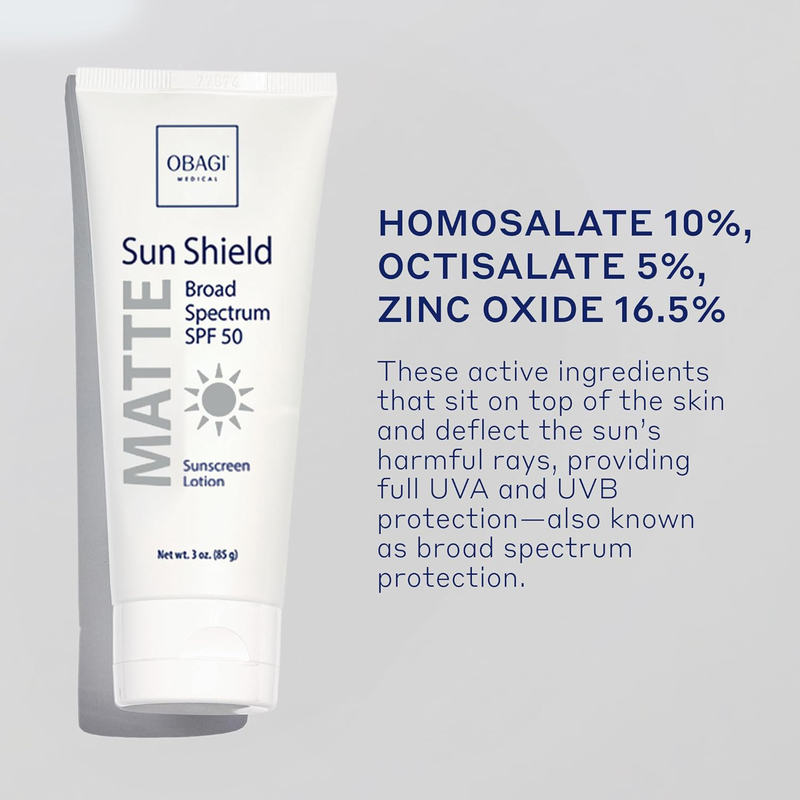 Obagi Medical Sun Shield Matte Broad Spectrum Sunscreen Lotion, SPF 50, 3oz