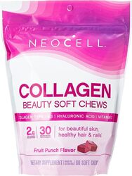 Neocell Beauty Bursts Gourmet Collagen Super Fruit Punch Soft Chews, 30 Soft Chews