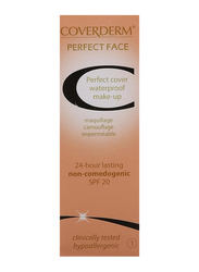 Coverderm Perfect Face Concealing Foundation, 30ml, 1, Beige