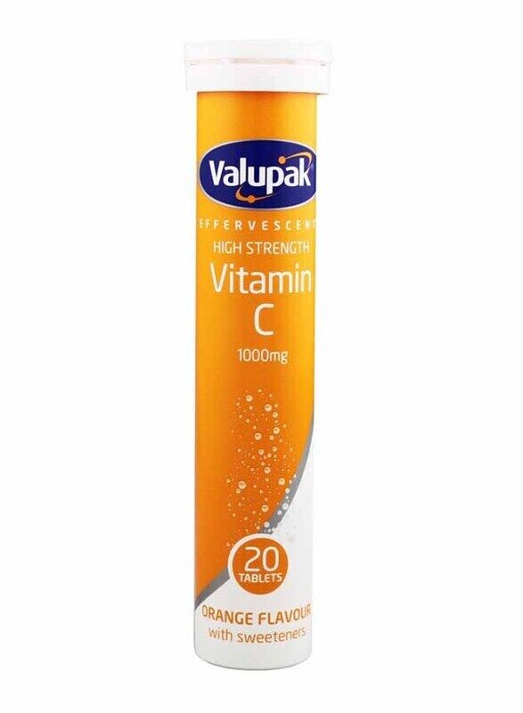 

Valupak Vitamin C 1000mg Effervescent Tablets with Orange Flavour, 20 Tablets