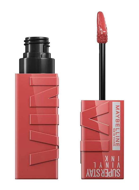 Maybelline New York Super Stay Vinyl Ink Longwear Transfer Proof Gloss Lipstick, 15 Peachy, Red