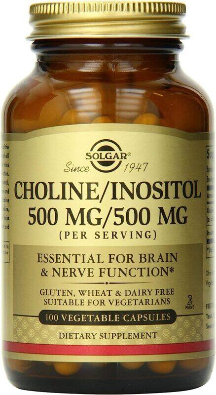 

Solgar Choline/Inositol Dietary Supplement, 500mg, 100 Vegetable Capsules