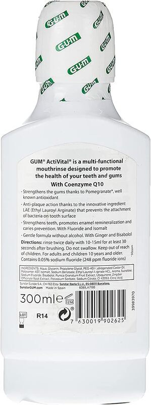 Gum Activital Fresh Minth Mouthrinse Mouthwash, 300ml