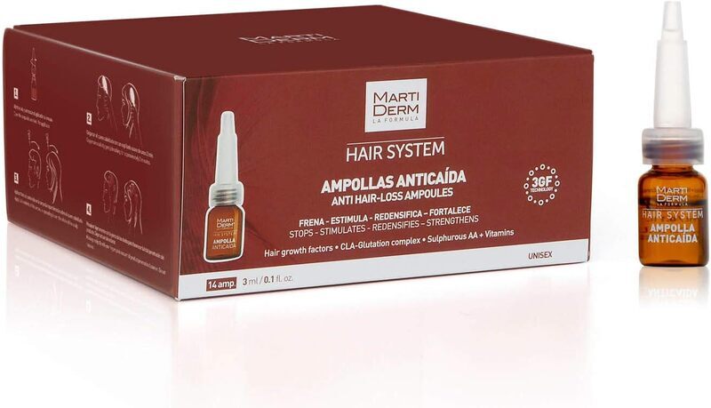 Marti Derm Hair System Anti Hair-Loss Ampoules, 14 Pieces x 3ml