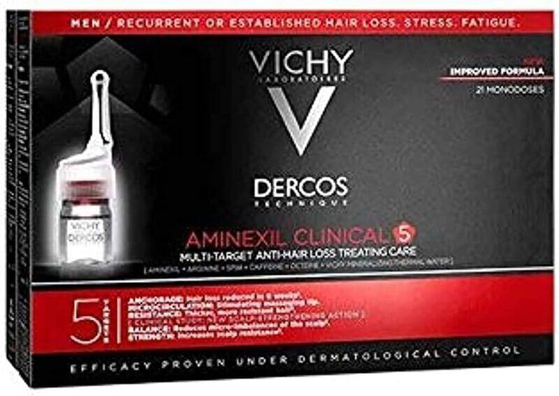 

Vichy Dercos Men Aminexil Clinical 5 for Hair Loss, 21 Vials x 6ml