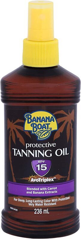 Banana Boat Protective Tanning Oil-SPF15-Carrot & Banana Extracts Helps Prevent Sunburn, 236ml