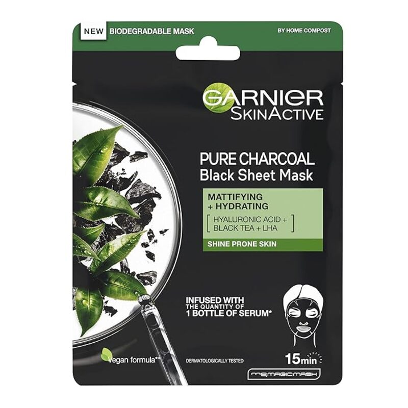 

Garnier S.Act Hydrating Face Tissue Mask Pure Charcole