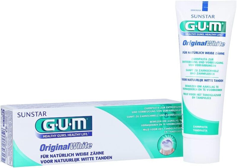 Gum Original Sensitivity Relief-Plaque Removal-Anti-Bacterial-Eliminates White Toothpaste, 75ml