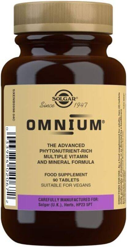 

Solgar Omnium Multivitamins Dietary Supplement, 90 Tablets