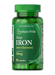 Puritans Pride Easy Iron Dietary Supplement, 28mg, 90 Capsules