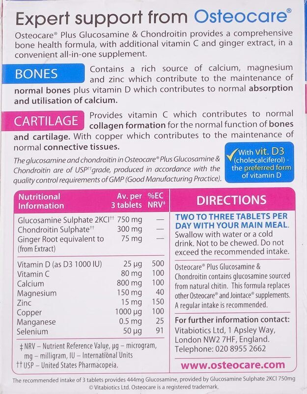 Vitabiotics Osteocare Plus Glucosamine & Chondroitin, 60 Tablets