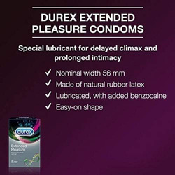 Durex Extended Pleasure Condom, 20 Pieces