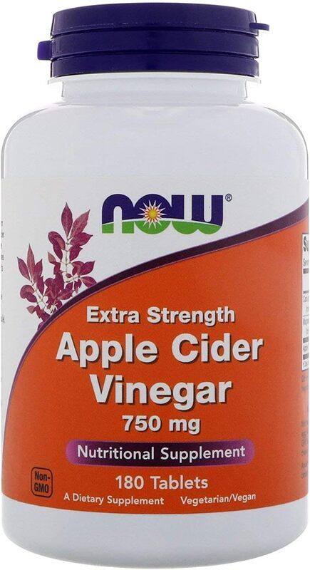 Now Foods Apple Cider Vinegar Nutritional Supplement, 750mg, 180 Tablets