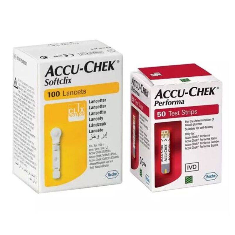 

ACCU CHECK ACCU CHEK PERFORMA STRIPS 50'S + SOFTCLIX LANCET 100'S