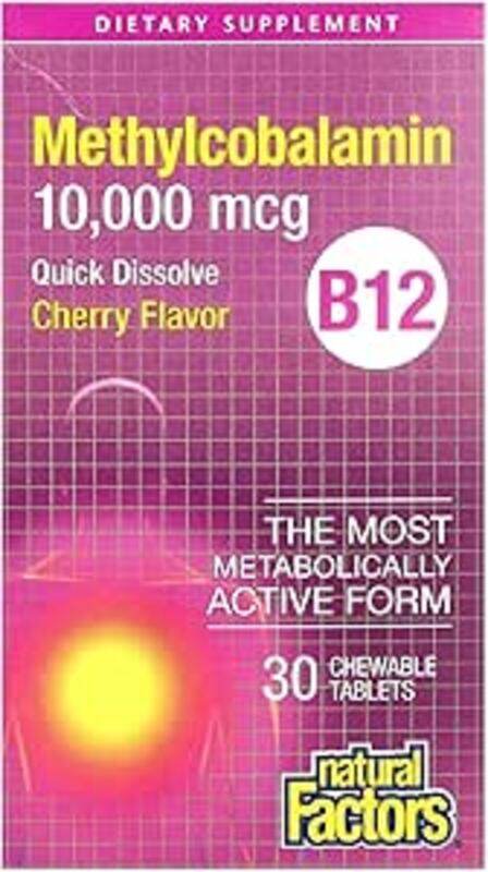 

NATURAL FACTORS Nf B12 Methycobalamin 1000Mcg Cherry Flavour Tab 30S