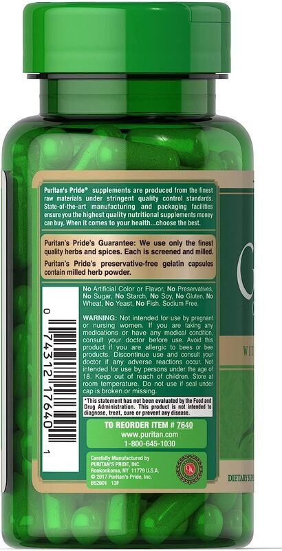 Puritan's Pride Ginseng Complex With Royal Jelly, 1000mg, 50 Capsules