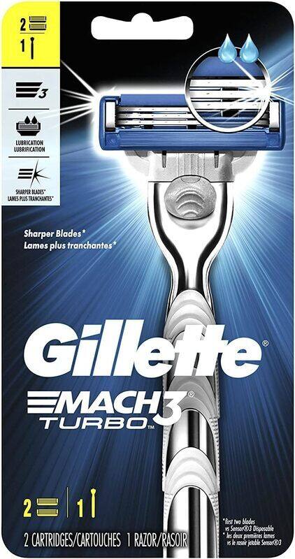 

Gillette Mach3 Turbo Razor with Handle & 1 Blade Refill Set