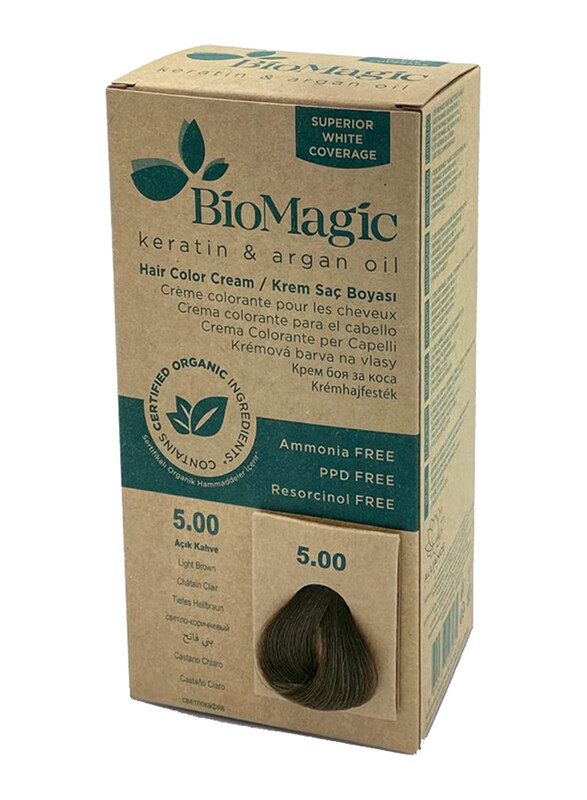 

Biomagic Permanent Hair Color Cream, 60ml, 5/00 Light Brown