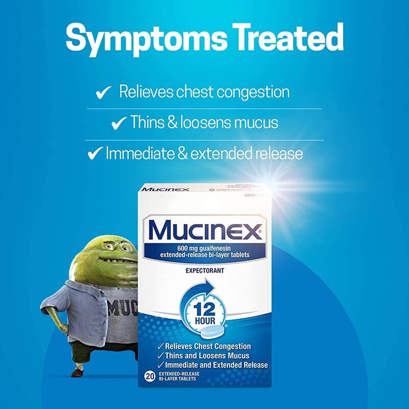 Mucinex Extended-Release Bi-Layer Tablets, 20 Tablets