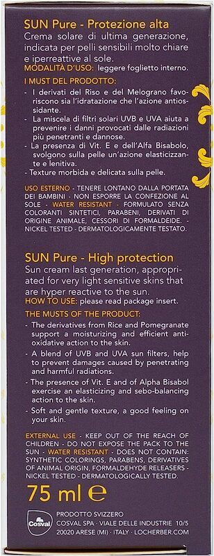 Locherber Sun Pure High Protection SPF 50 Cream, 75ml