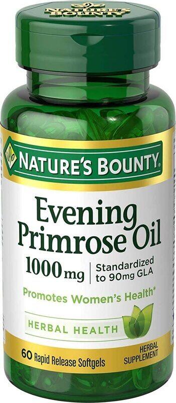 

Nature's Bounty Evening Primrose Oil Herbal Supplement, 1000mg, 60 Softgels