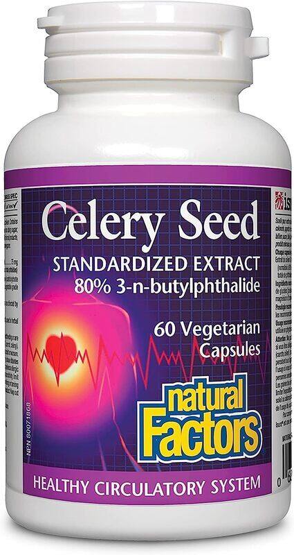 

Natural Factors Celery Seed Extract Herbal Supplement, 60 Vegetarian Capsules