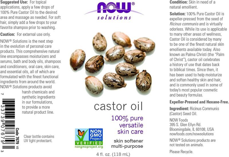 Now Solutions 100% Pure Castor Oil, 4Oz