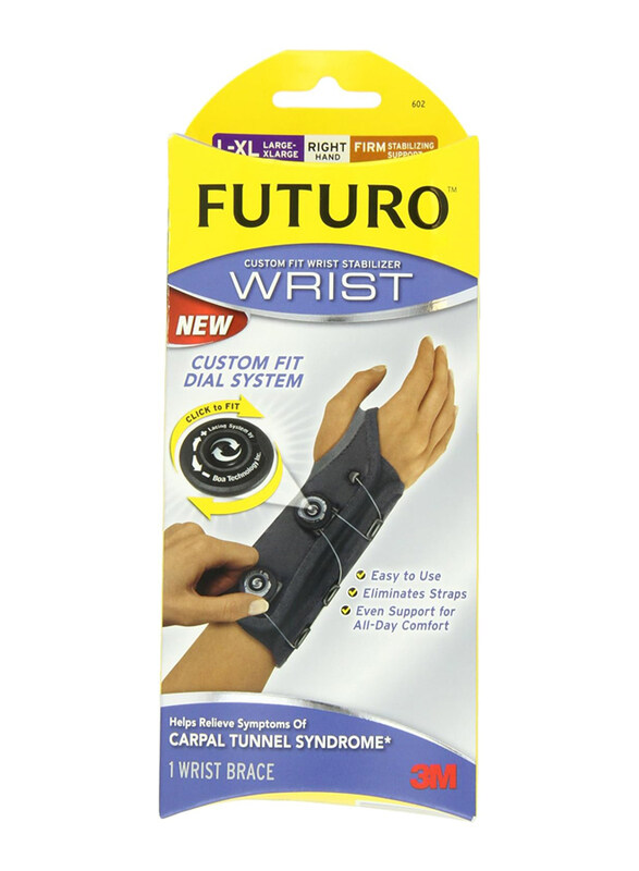 

Futuro Custom Fit Right Hand Wrist Stabilizer, L/XL, 602, Black