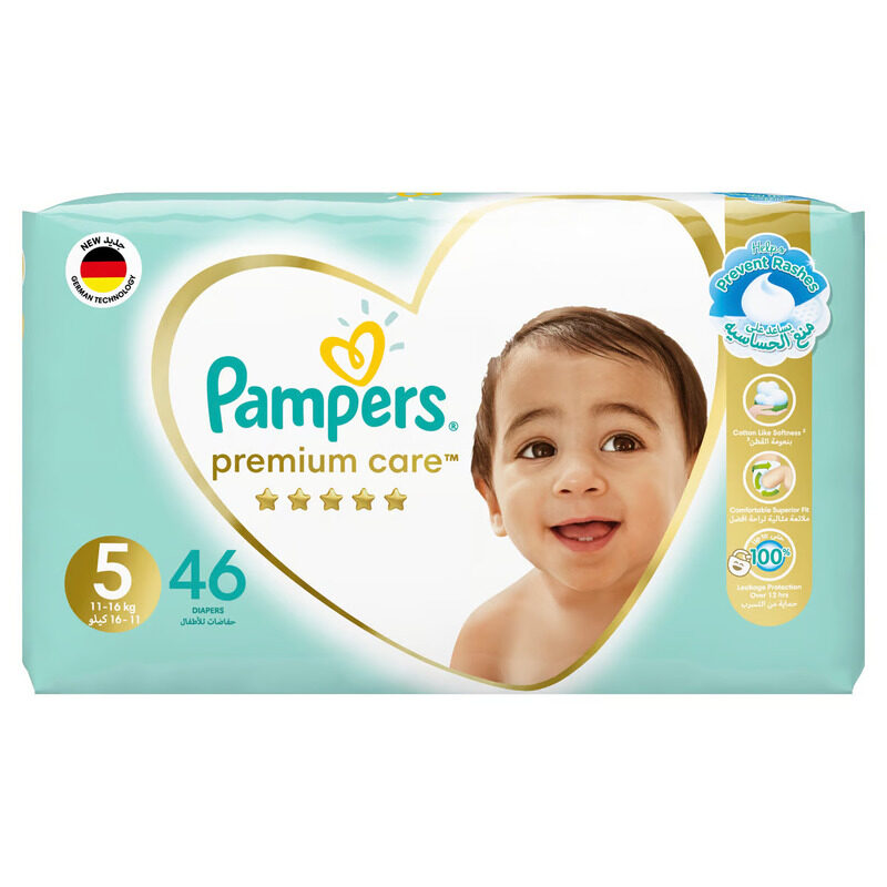 

Pampers Pc Size 5 (11-16) Diapers 46 Pcs